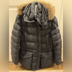 Moncler Men’s Sz 1 Fur Hood Jacket (Black)